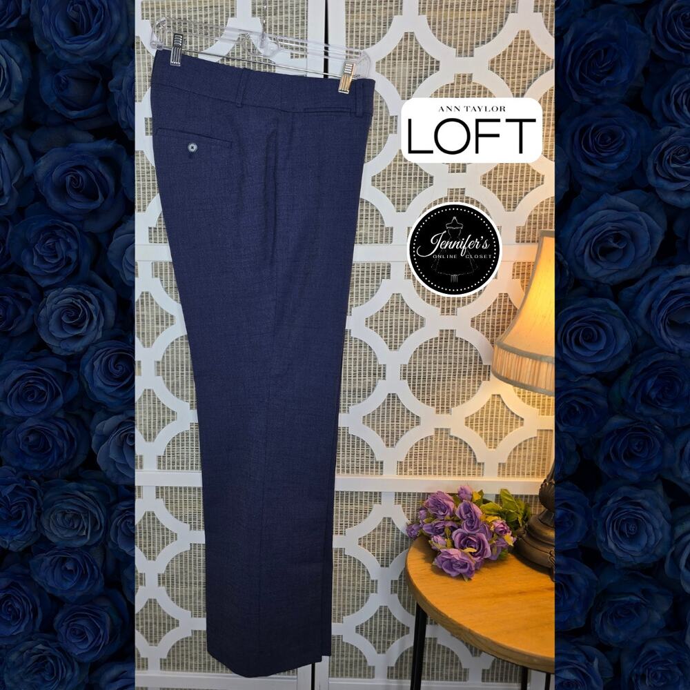 LOFT Navy Blue Textured Julie Trouser Dress Pants Size 8